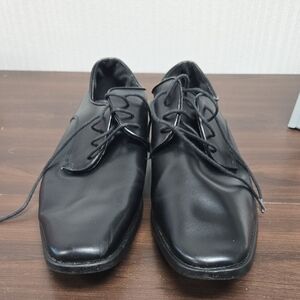 Joseph Abboud Size 13W Matte Black Faux Leather Dress Shoes